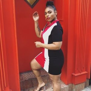 Racer style mini dress